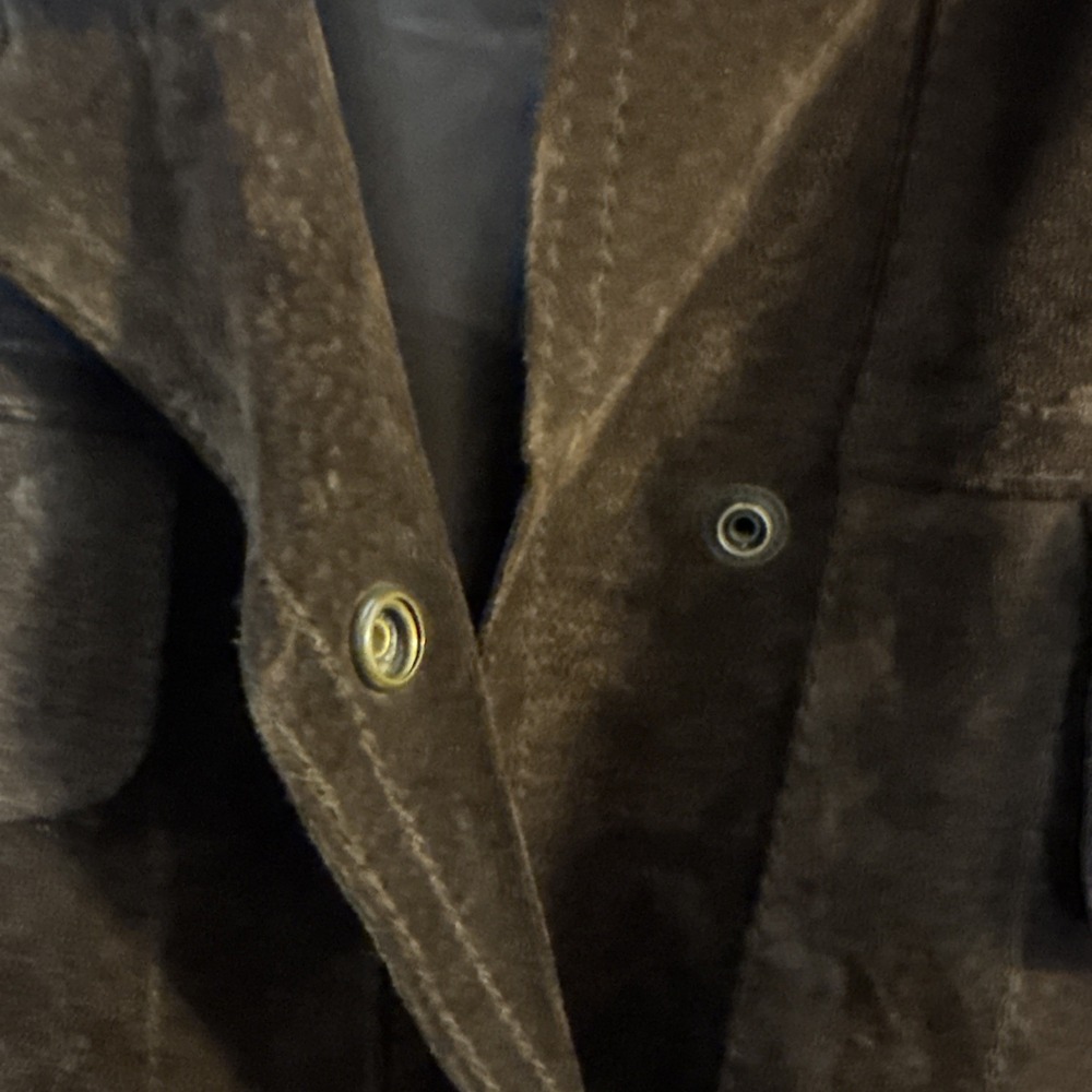VTG Liz Claiborne Brown Suede Leather Jacket Women XL Snap Distressed Utility - Picture 3 of 8